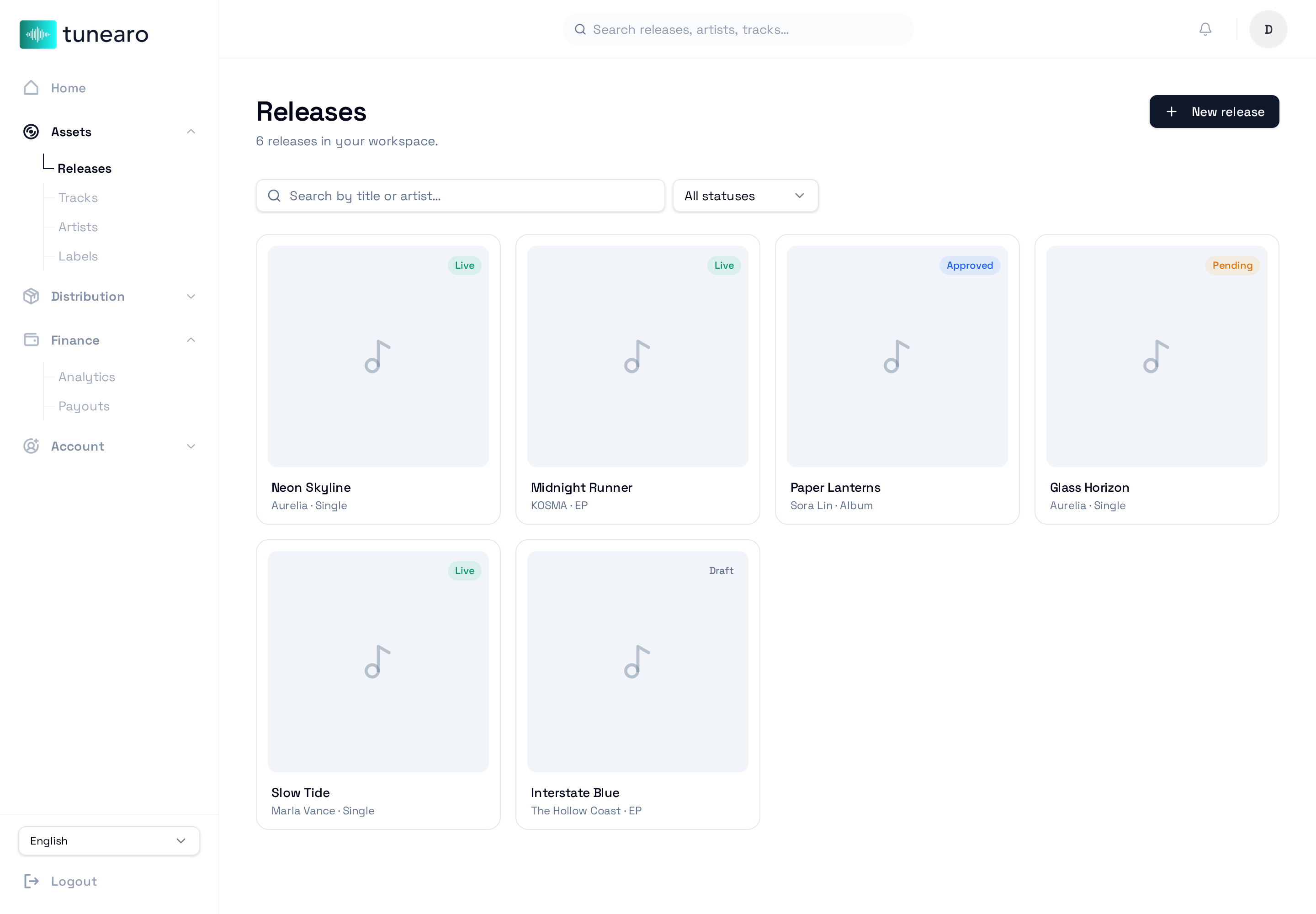 Branded whitelabel catalog dashboard